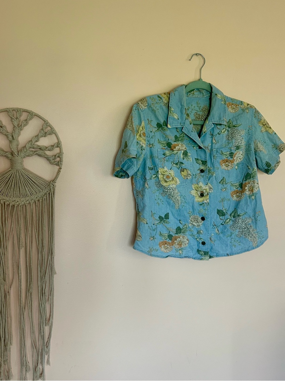 Vintage Floral Denim Top